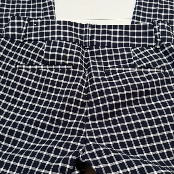 Loft Modern Skinny Ankle Pant Size 4 Navy and White Plaid Office Teacher Work - Picture 4 of 13